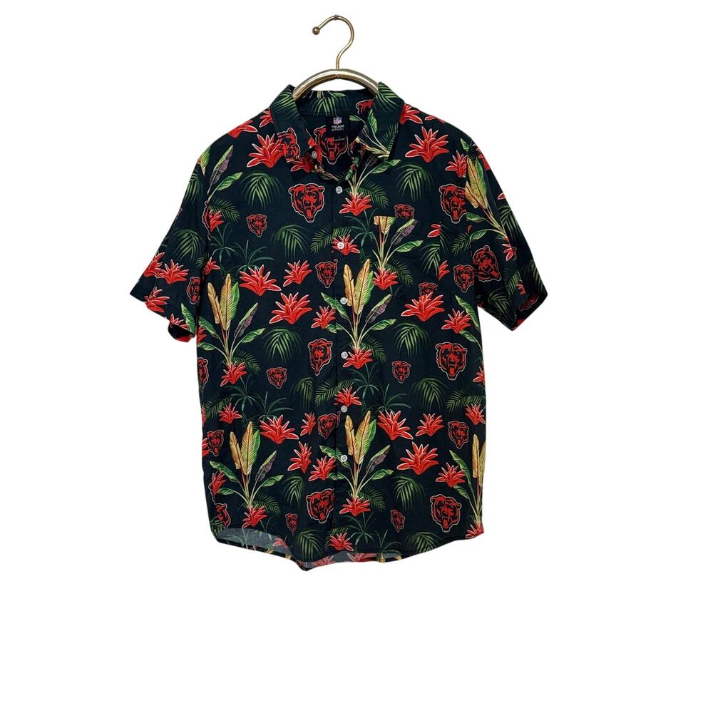 NFL Team Apparel CHICAGO BEARS Hawaiian Button Down Shirt L